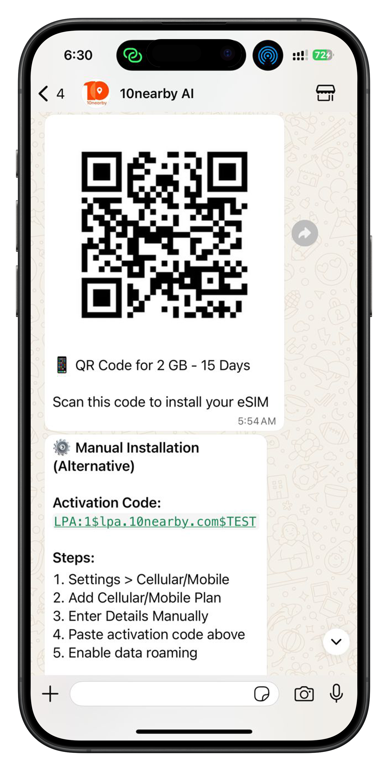 ESIM Purchase Flow